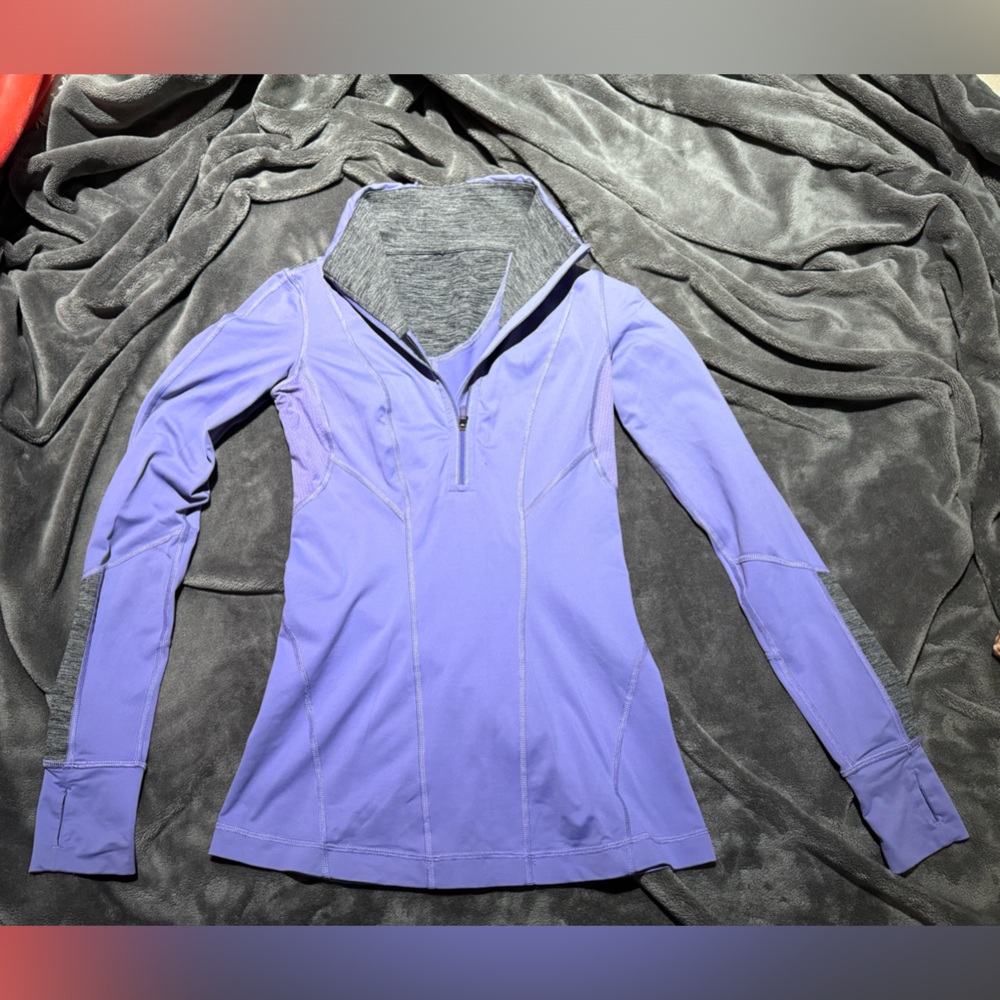 Purple and Grey Lululemon Zip-Up Long Sleeve - Picture 1 of 2